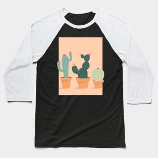 Cactus & Nopal Vintage Pastel Baseball T-Shirt